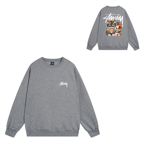 Stussy Tops - Stussy Sweatshirt Kitten Crew Sweat Dark Gray
